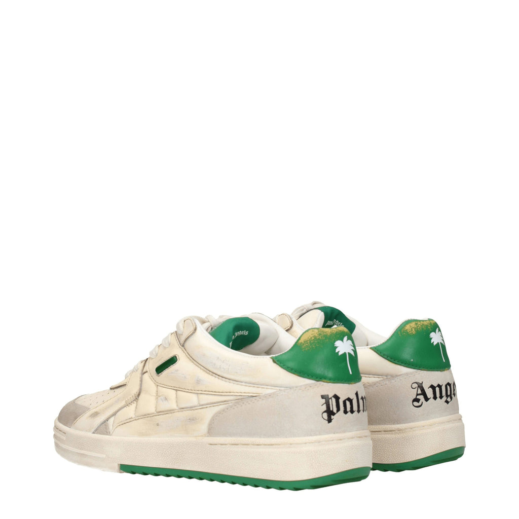 Beige Leather Low Top Sneakers