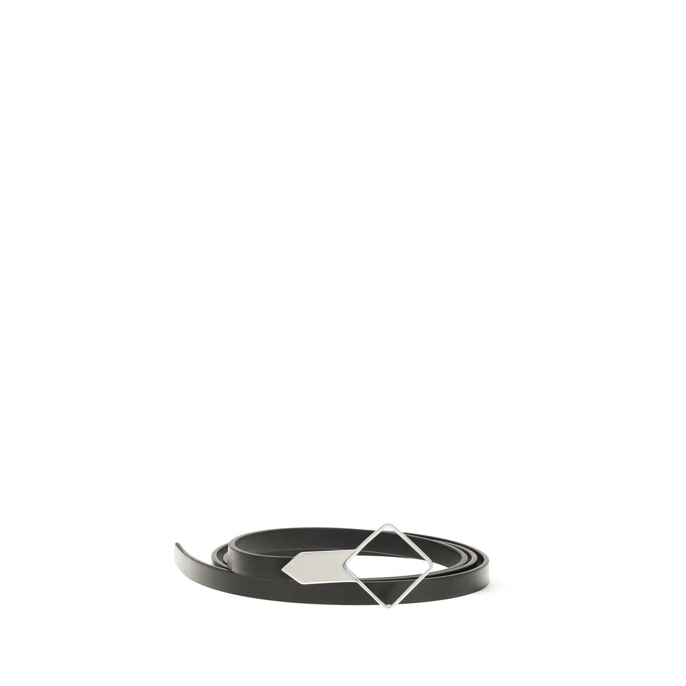 Black Calf Leather Bos Taurus Thin Belt
