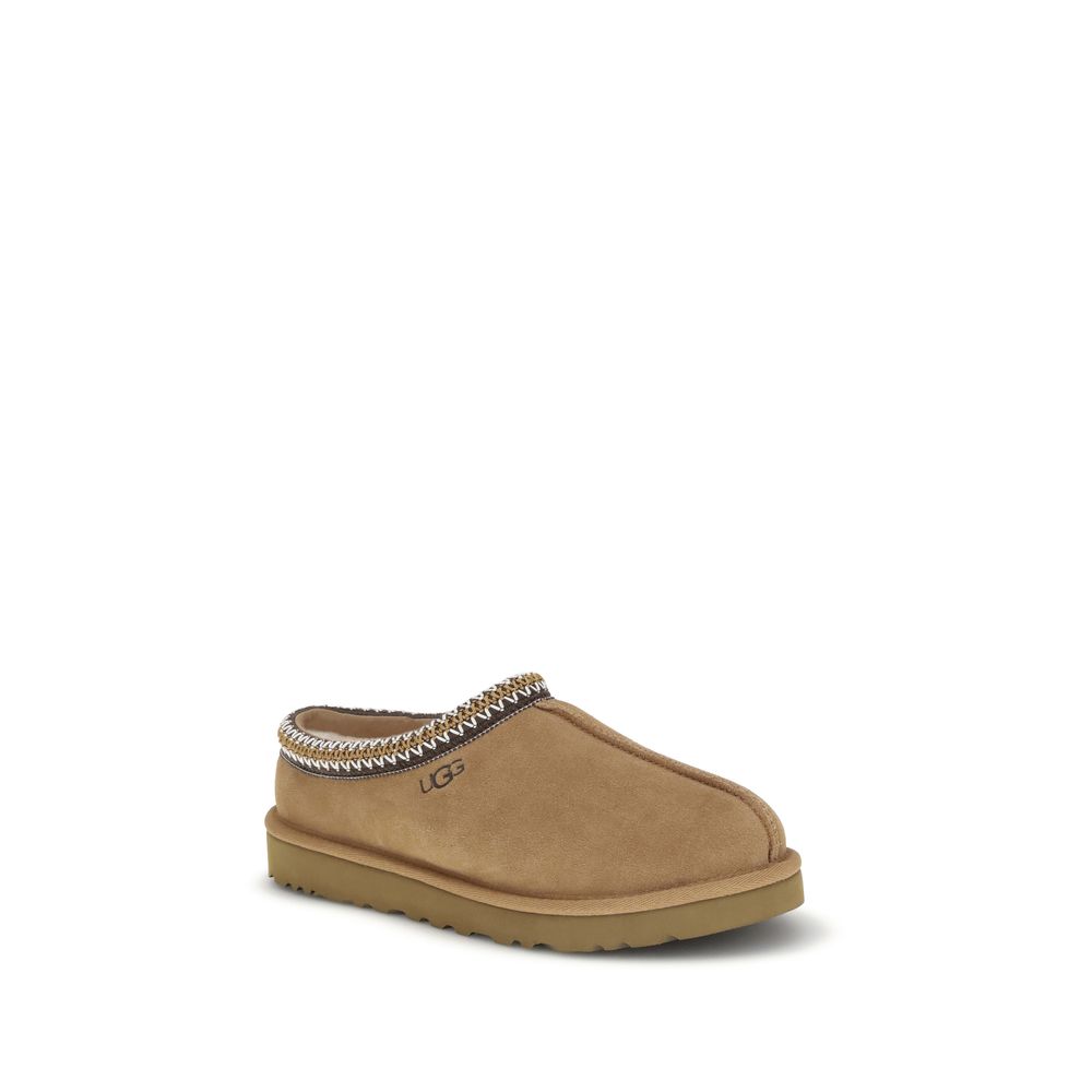 Beige Leather Mules