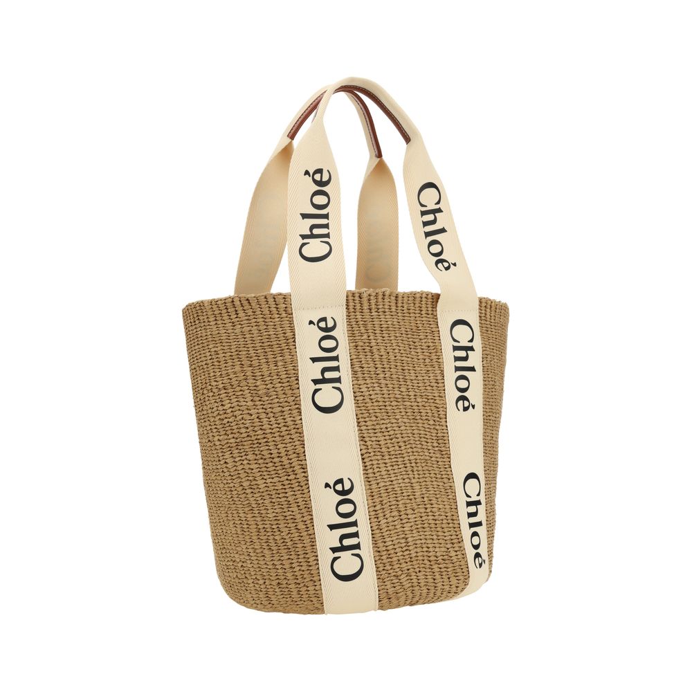 Beige Raffia Shoulder Bag