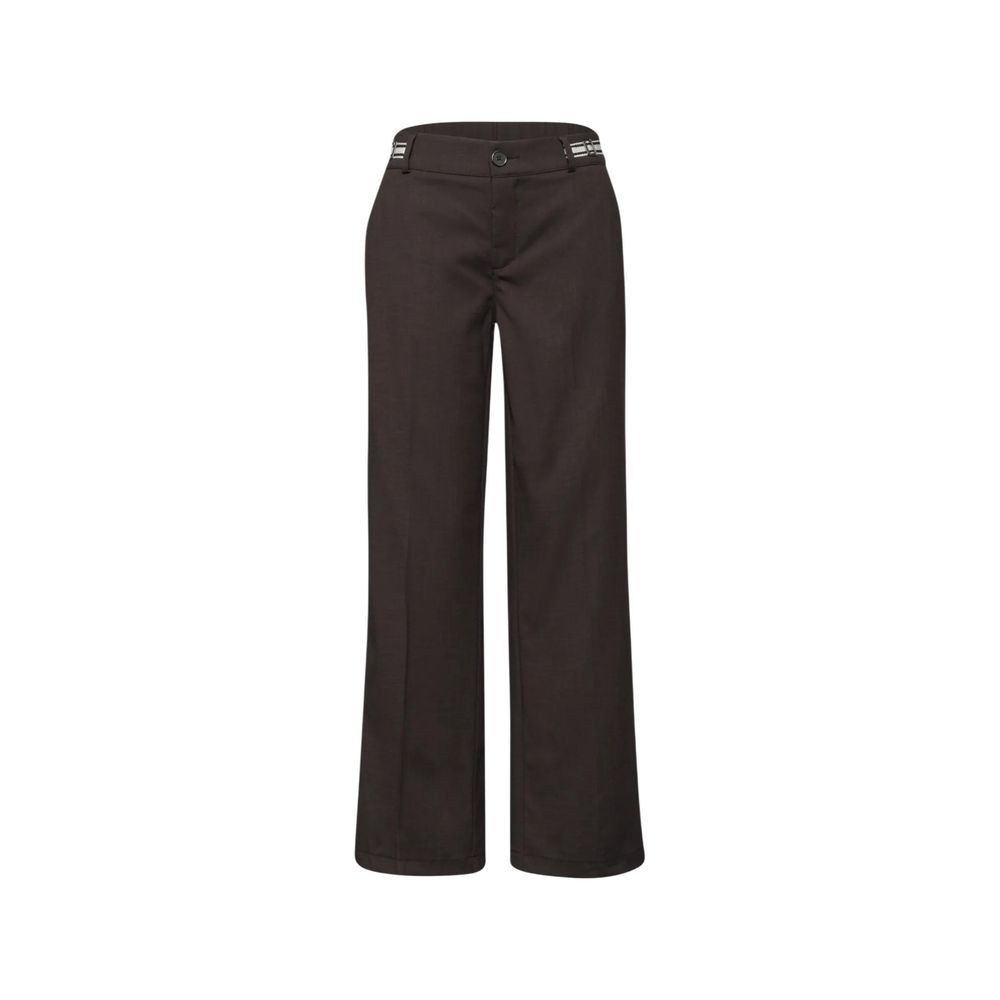 Brown Viscose Casual Pants