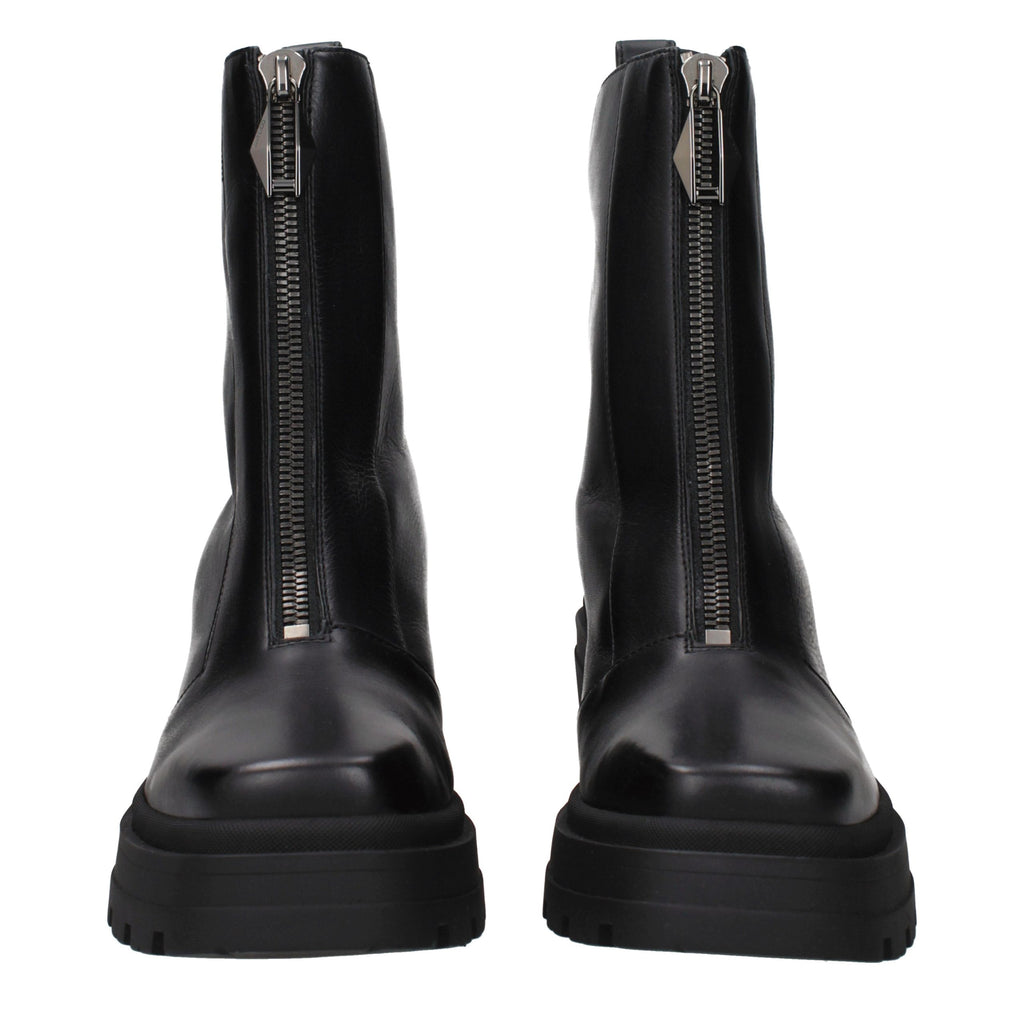 Black Leather Ankle Boots