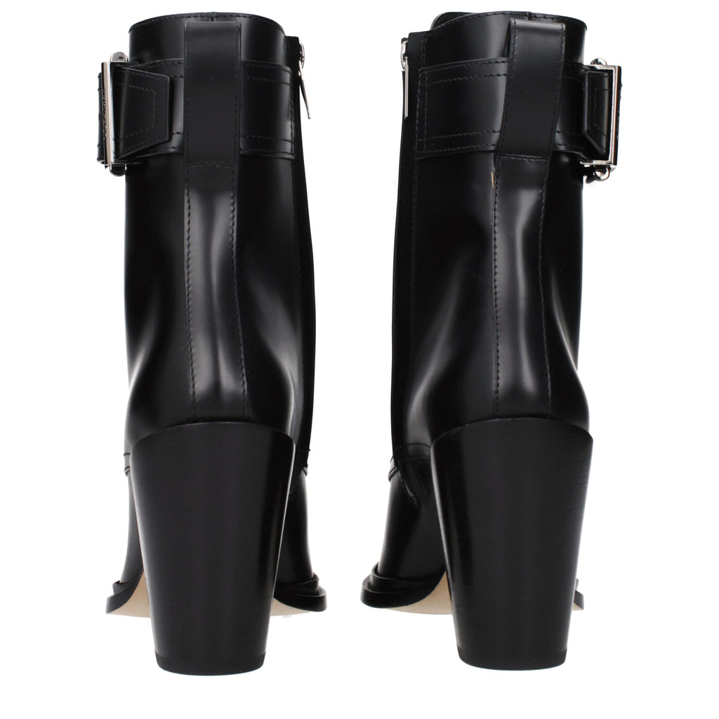 Black Leather Ankle Boots