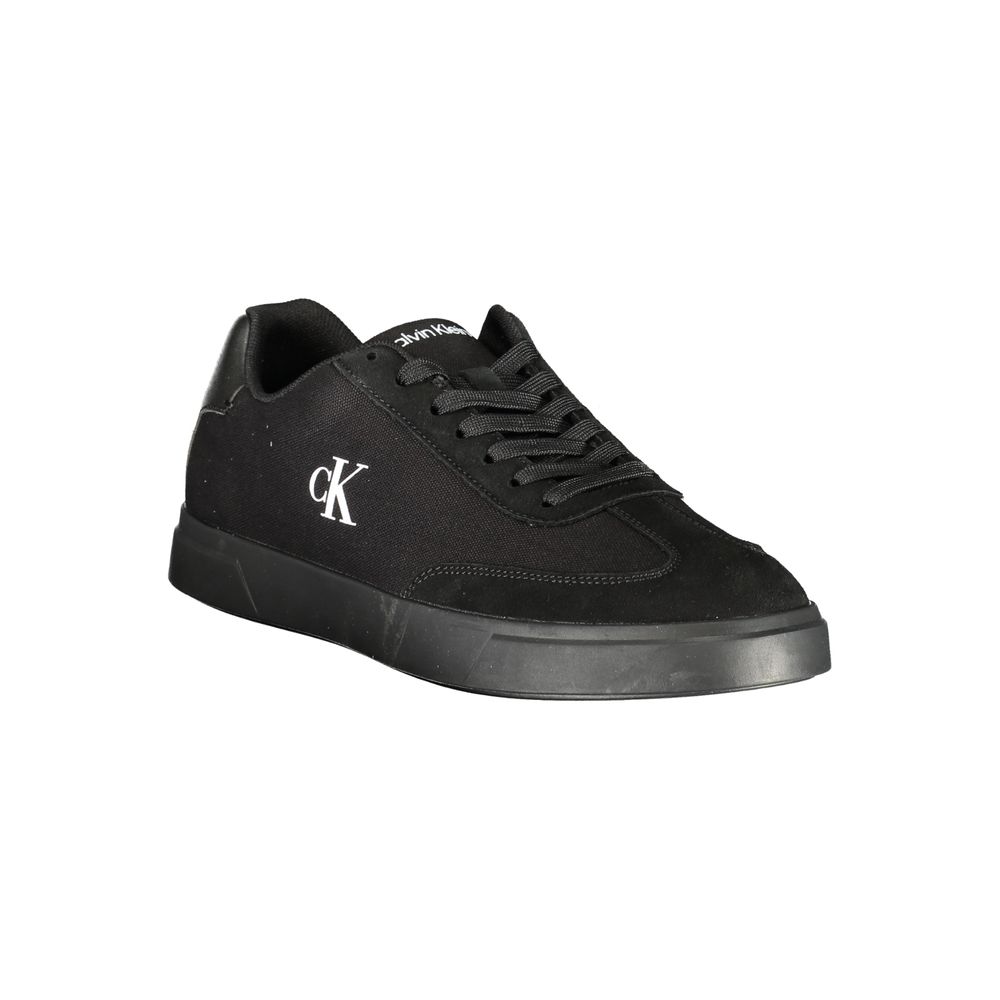 Black Polyester Athletic Sneakers