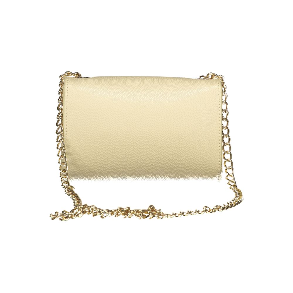 Beige Polyurethane Women's Handbag
