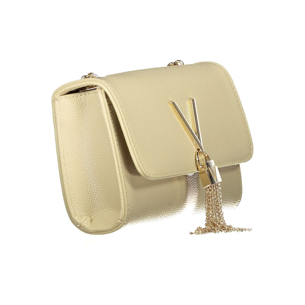 Beige Polyurethane Women's Handbag