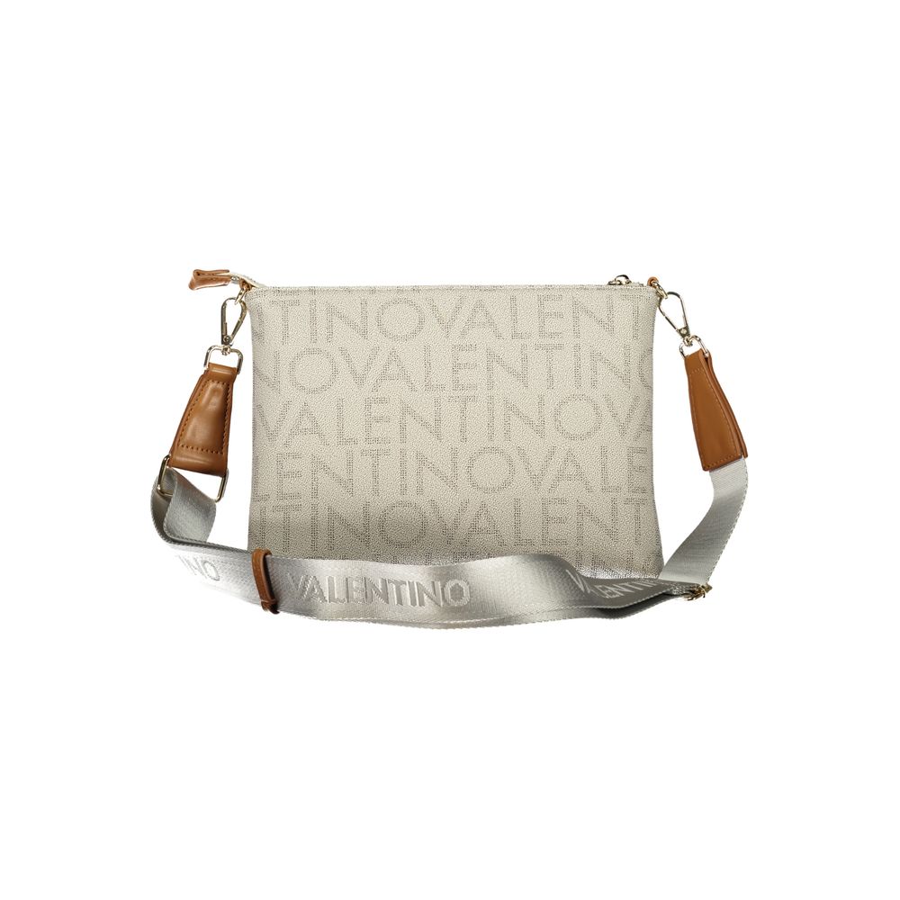 Beige Polyurethane Women's Bag with Zip Closure and Strap