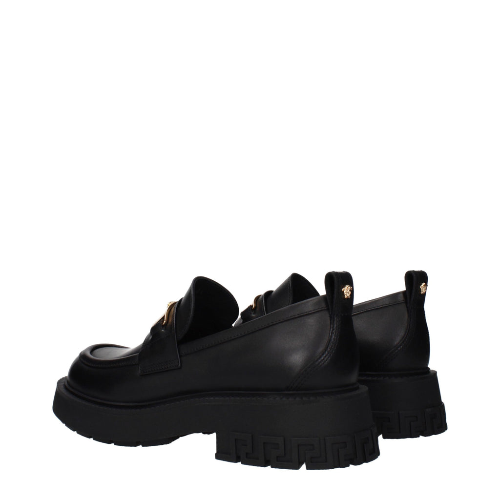 Black Leather Slip-On Loafers
