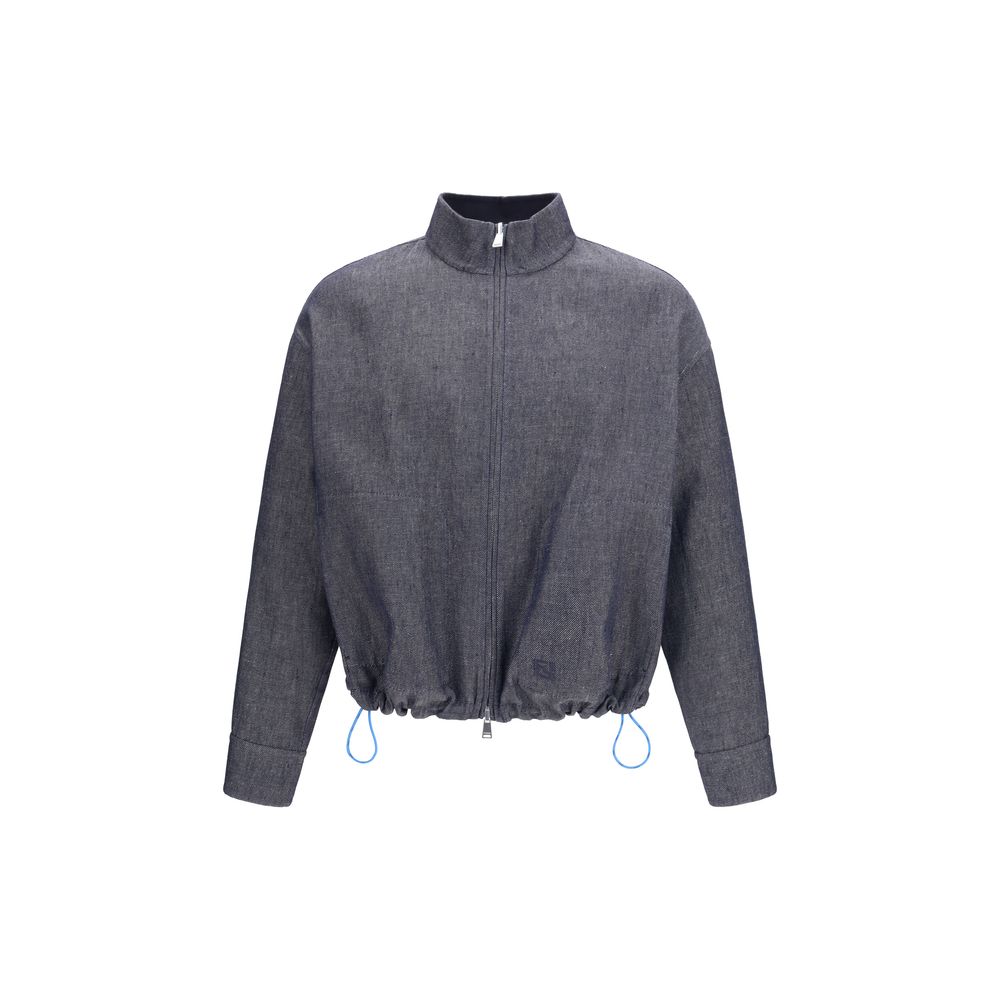 Blue Linen Denim Jacket