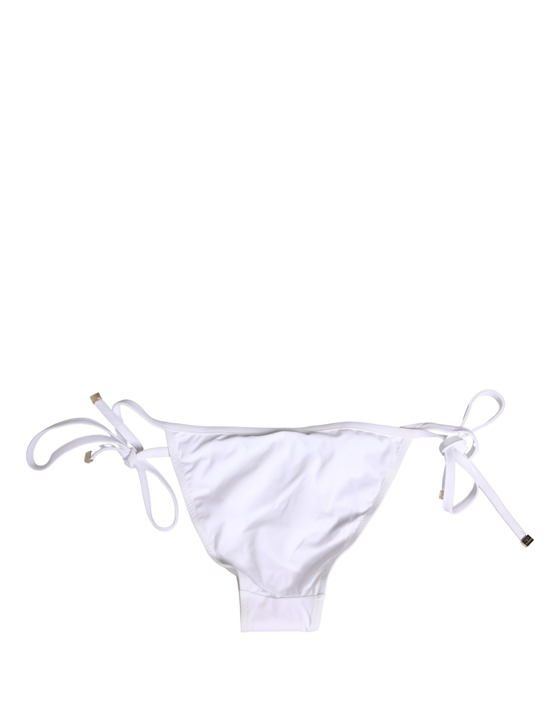 White Nylon Bikini Logo Plaque 2 Piece Swimwear