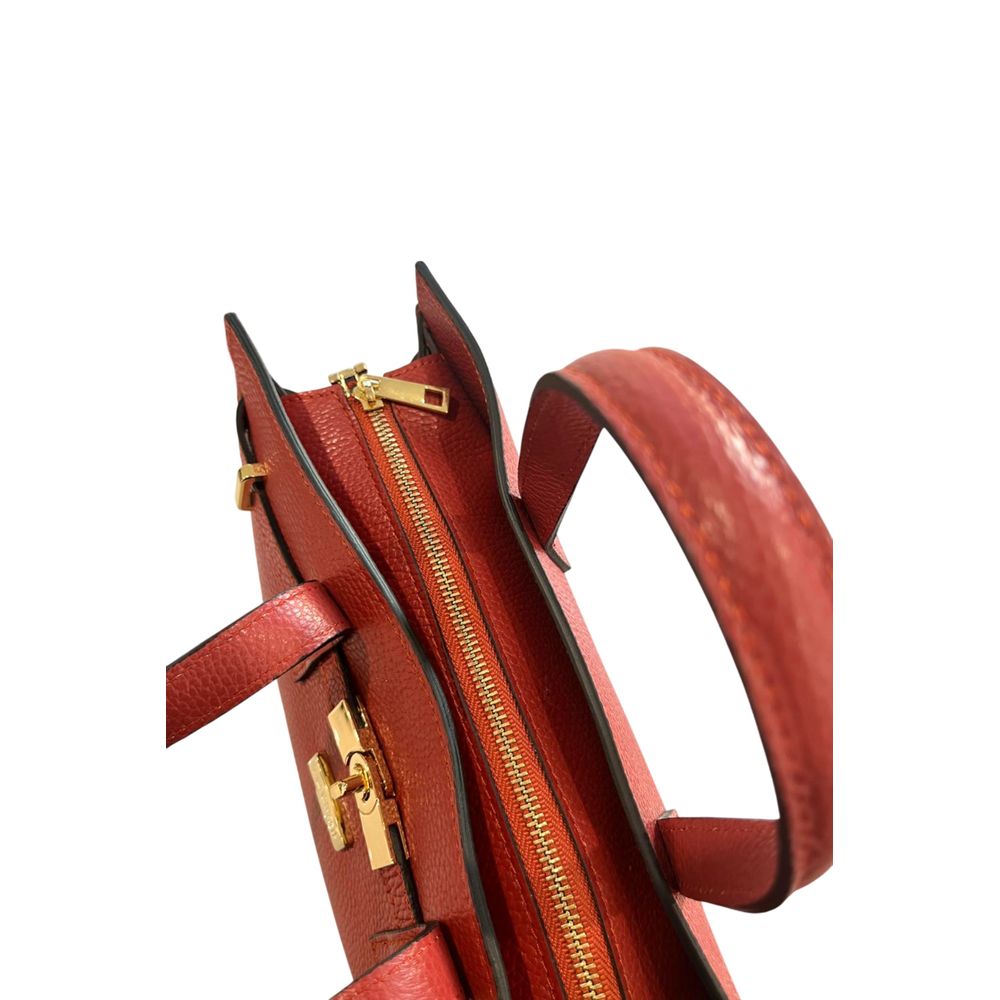 Red Leather Women Handbag