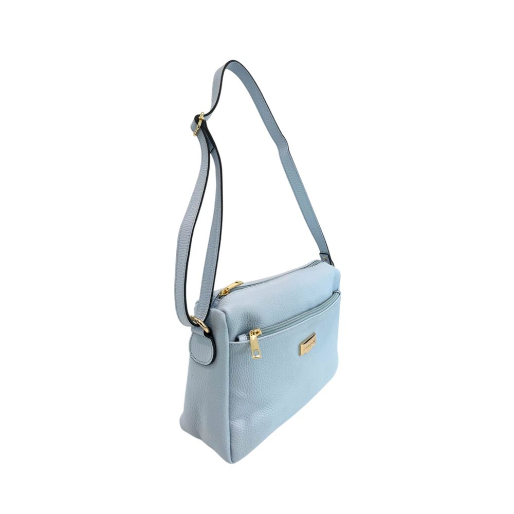 Blue Cowhide Crossbody Bag