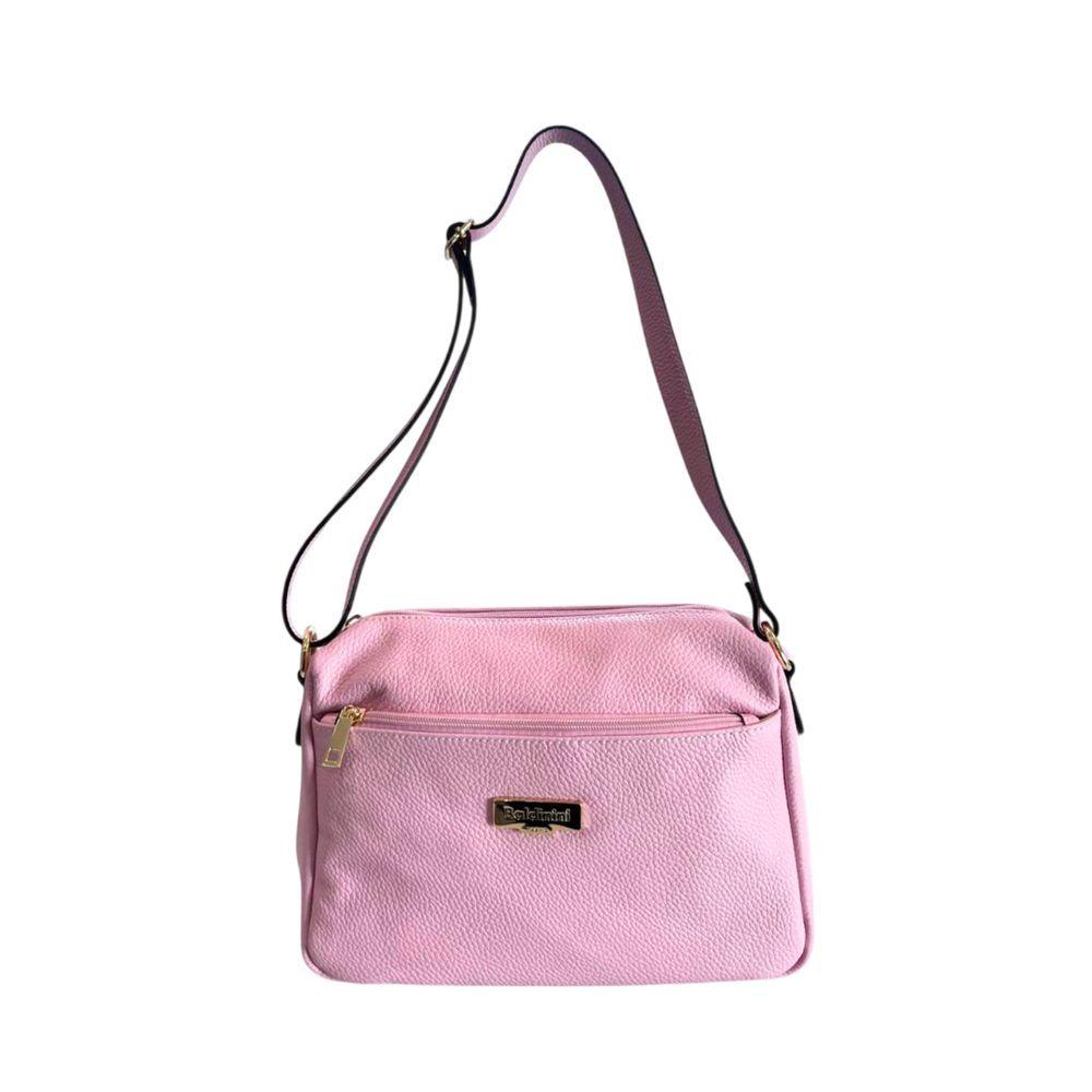 Pink Leather Women Crossbody Bag