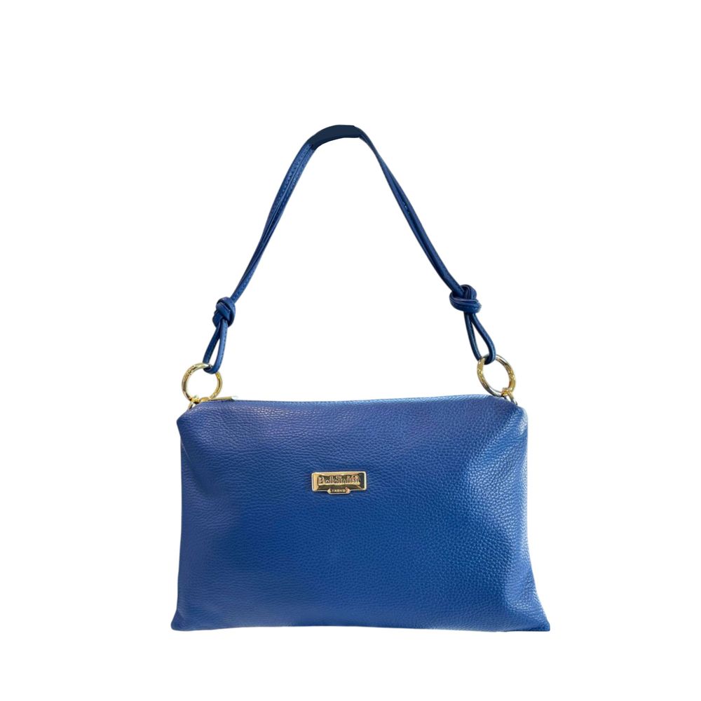 Blue Cowhide Clutch Bag