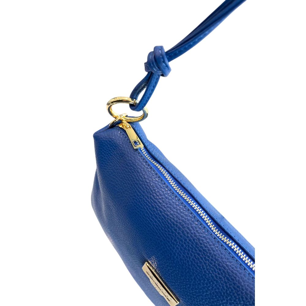 Blue Cowhide Clutch Bag