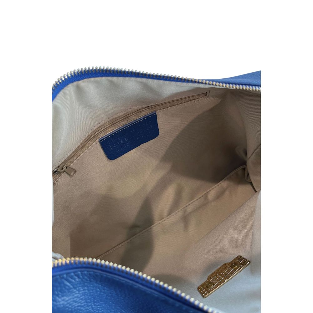 Blue Cowhide Clutch Bag
