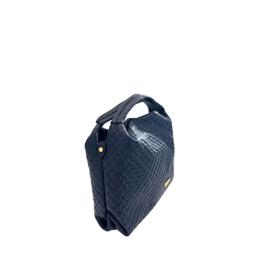 Blue Leather Women Handbag