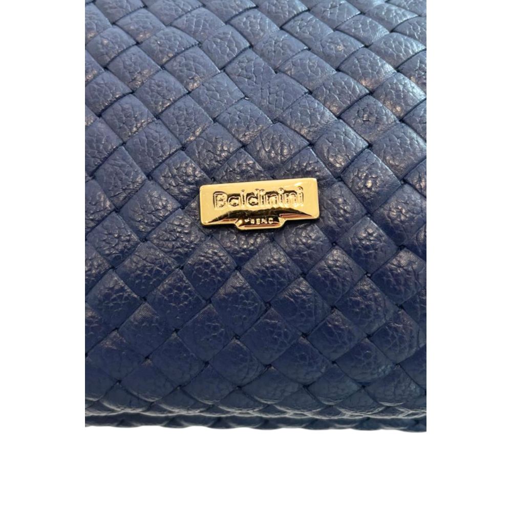 Blue Leather Women Handbag