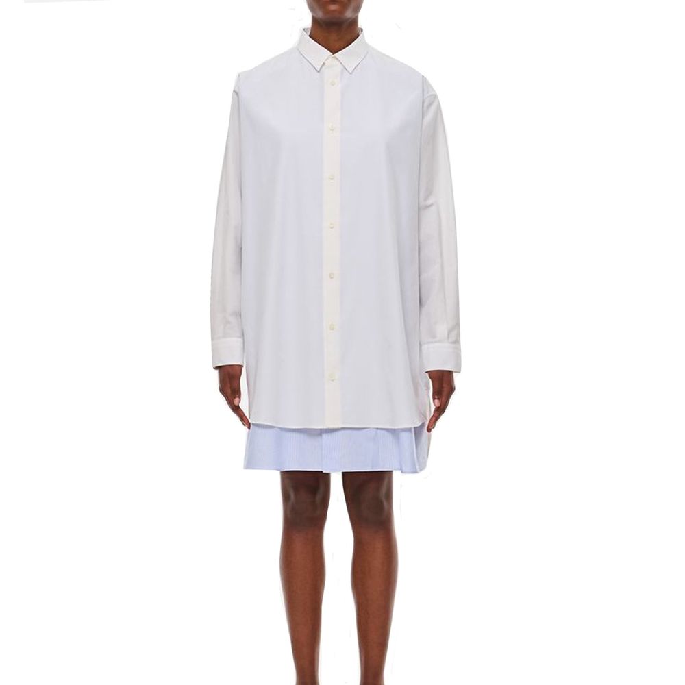 White Cotton Casual Dress