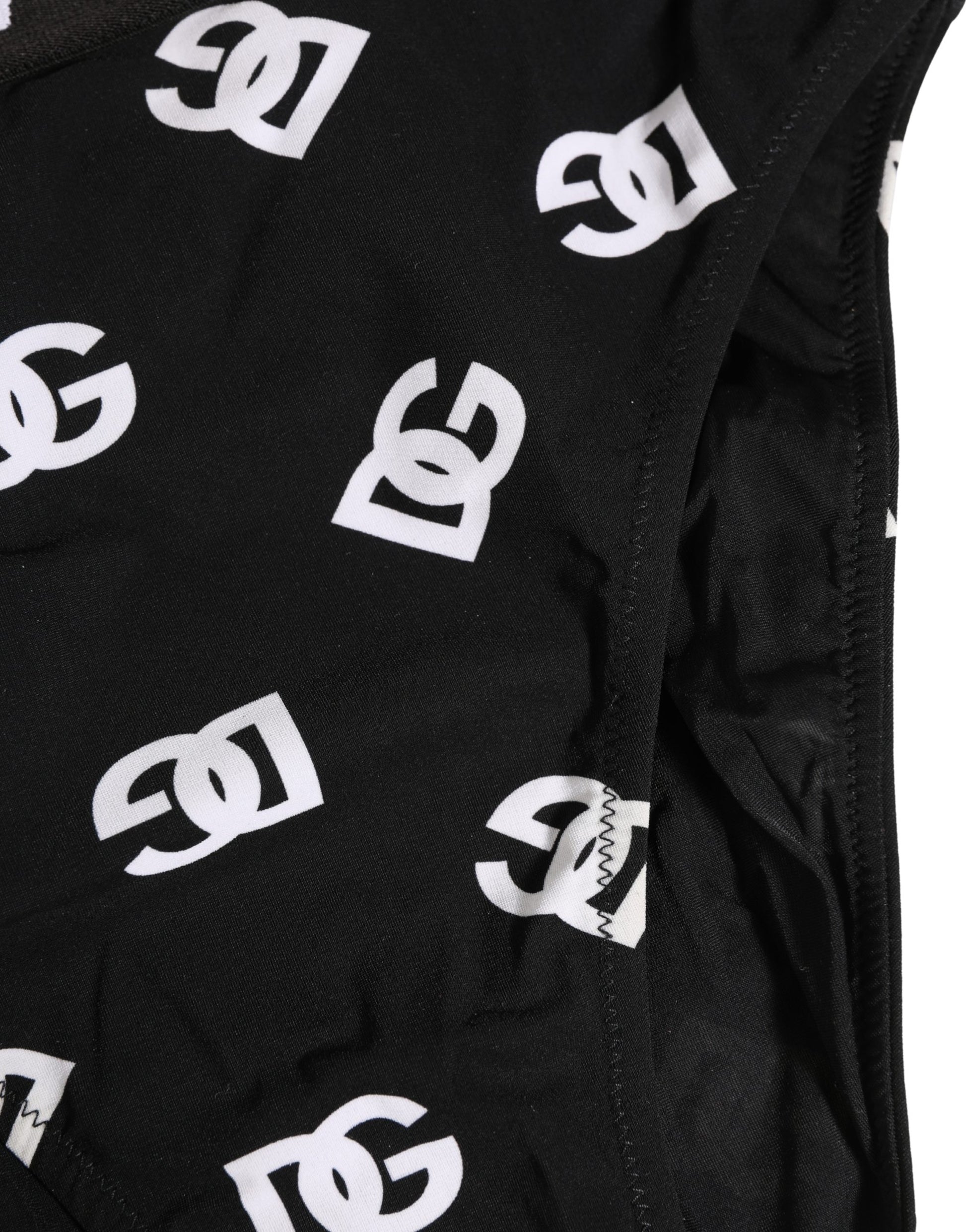 White Black Logo Waistband Midi Brief Underwear