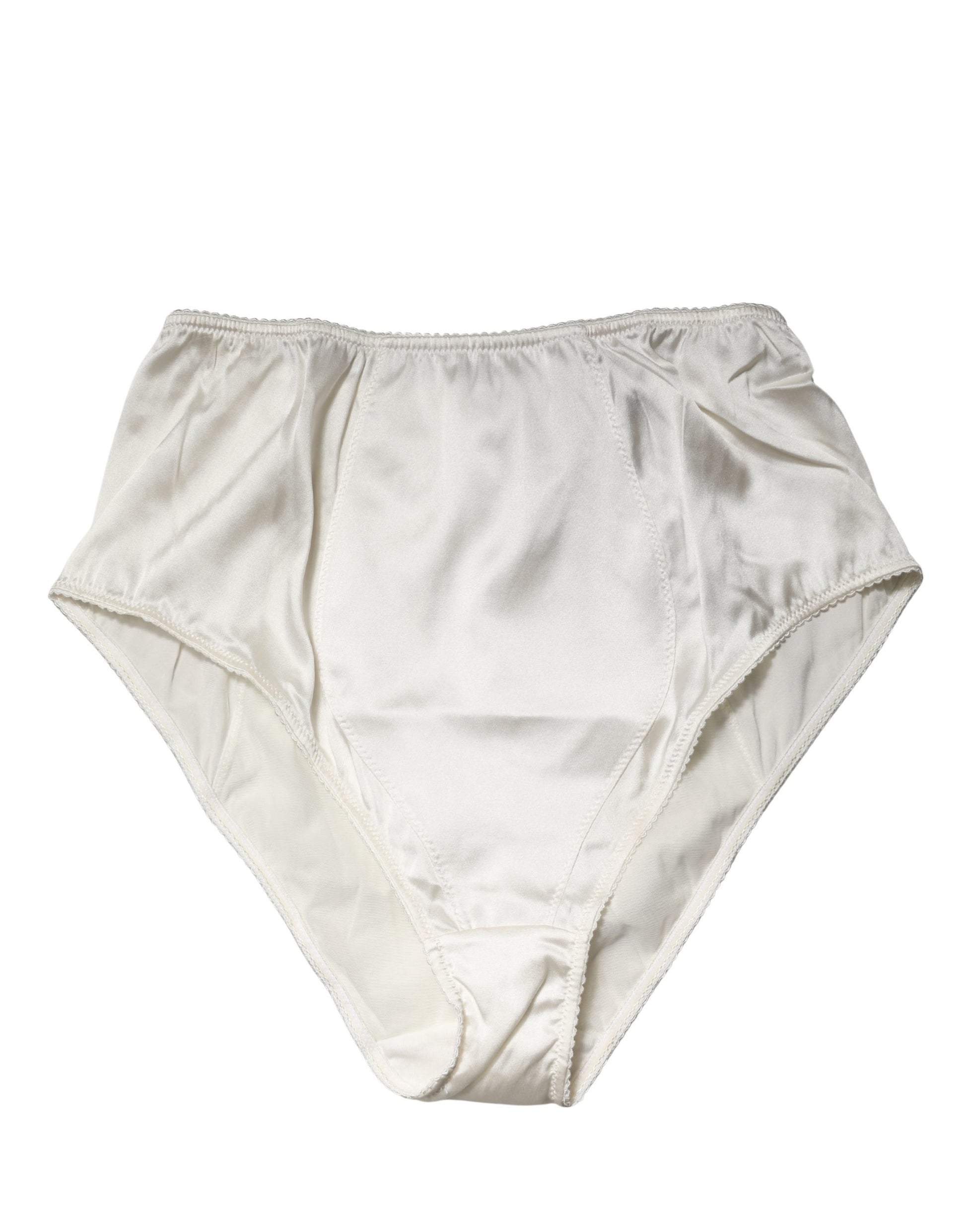 White Silk Blend High Waist Girdle Panty Underwear