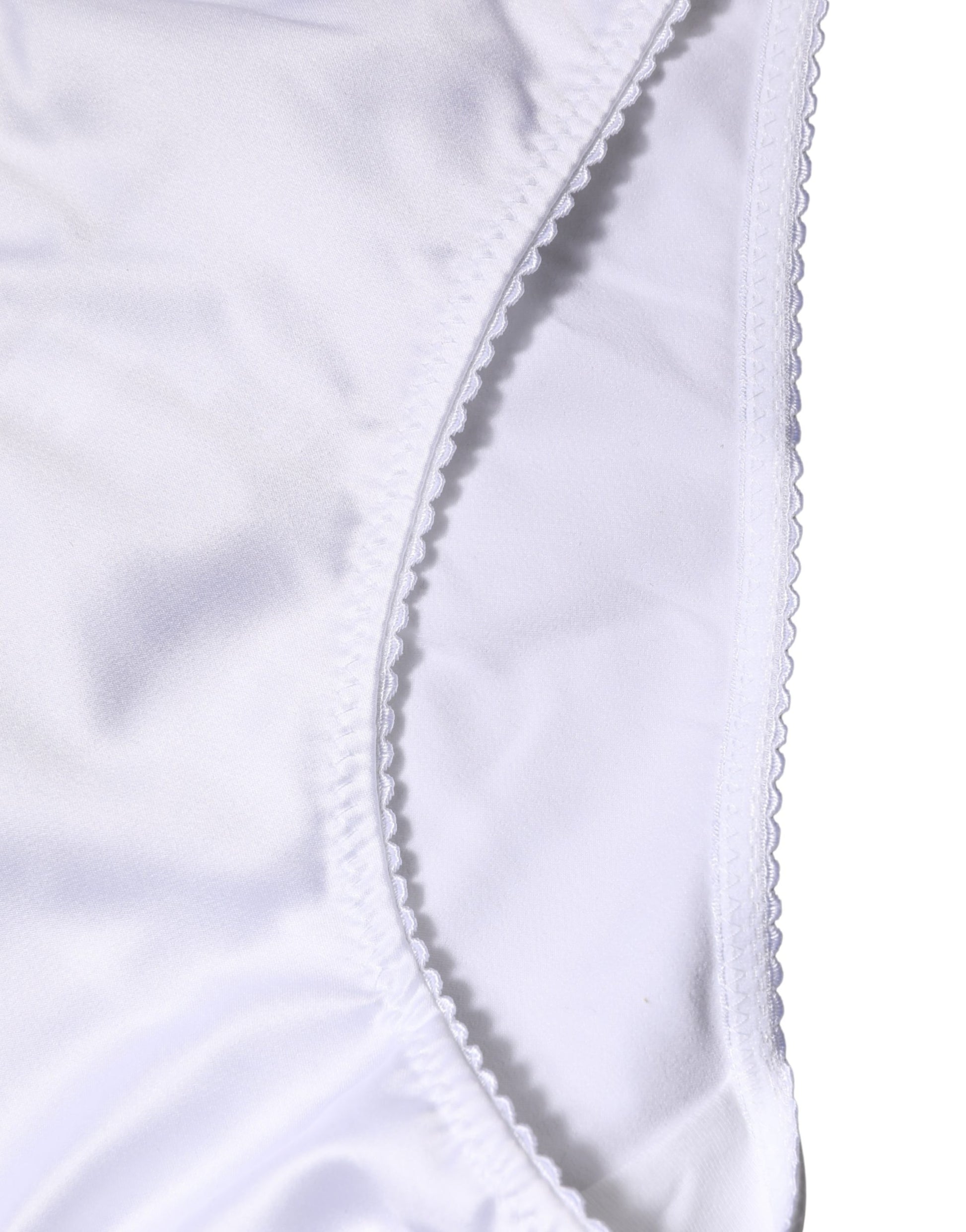 White Silk Stretch Mid Waist Brief Panty Underwear