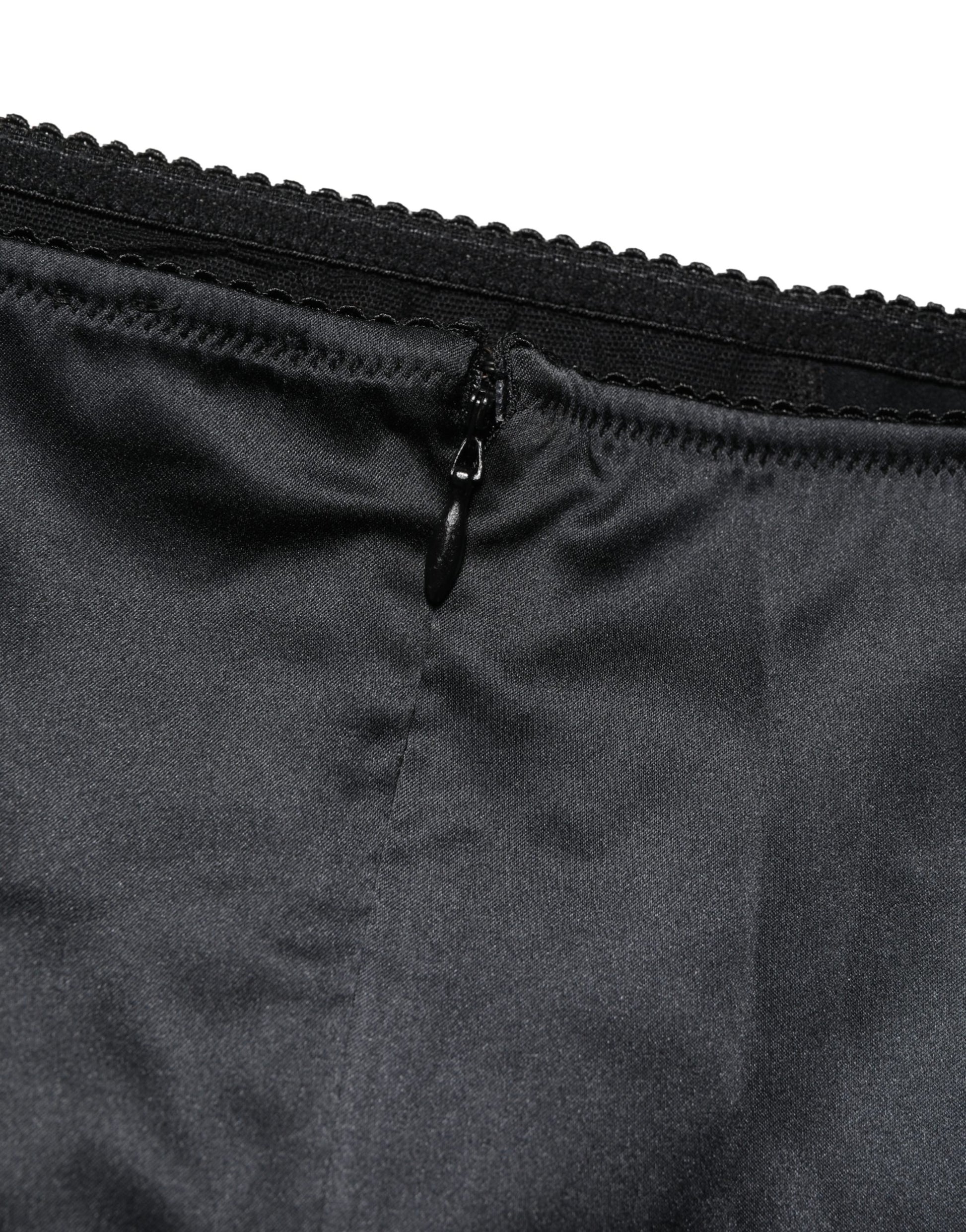 Black Silk Blend High Waist Girdle Panty Underwear