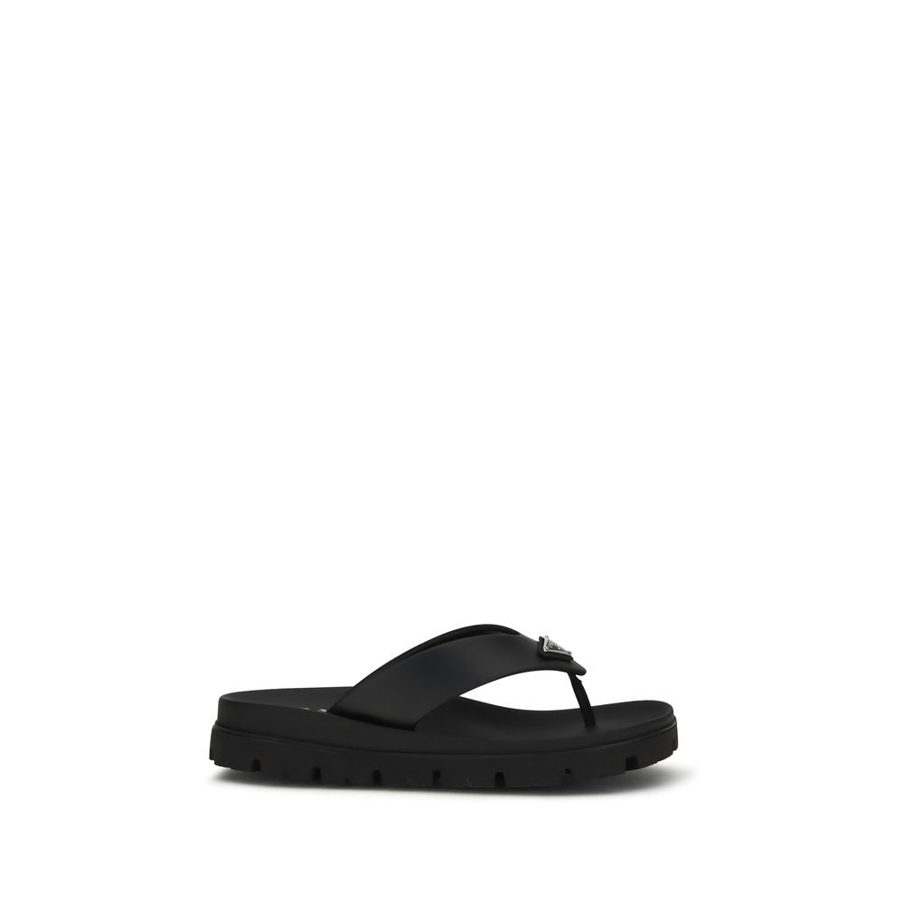 Brown Calf Leather Bos Taurus Flat Sandals