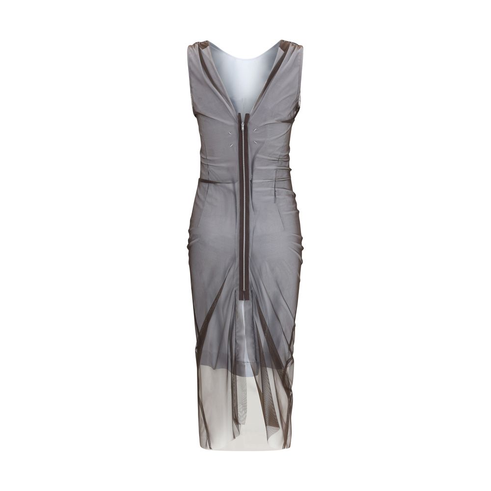 Brown Polyamide Casual Dress