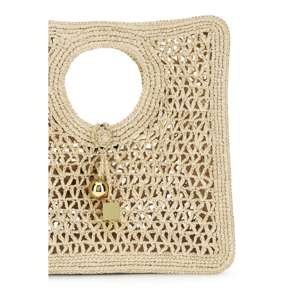 Beige Raffia Handbag