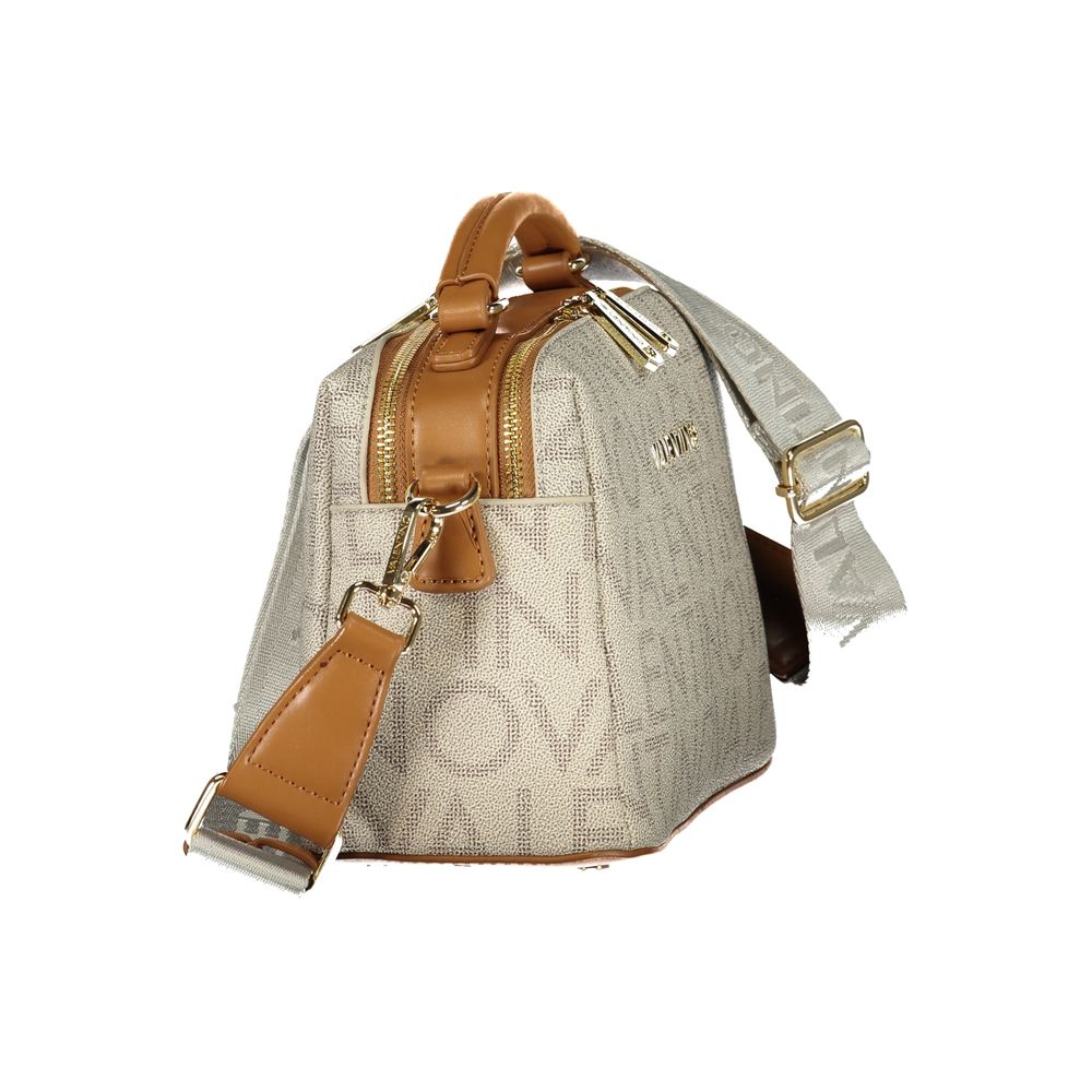 Beige Polyurethane Womens Bag