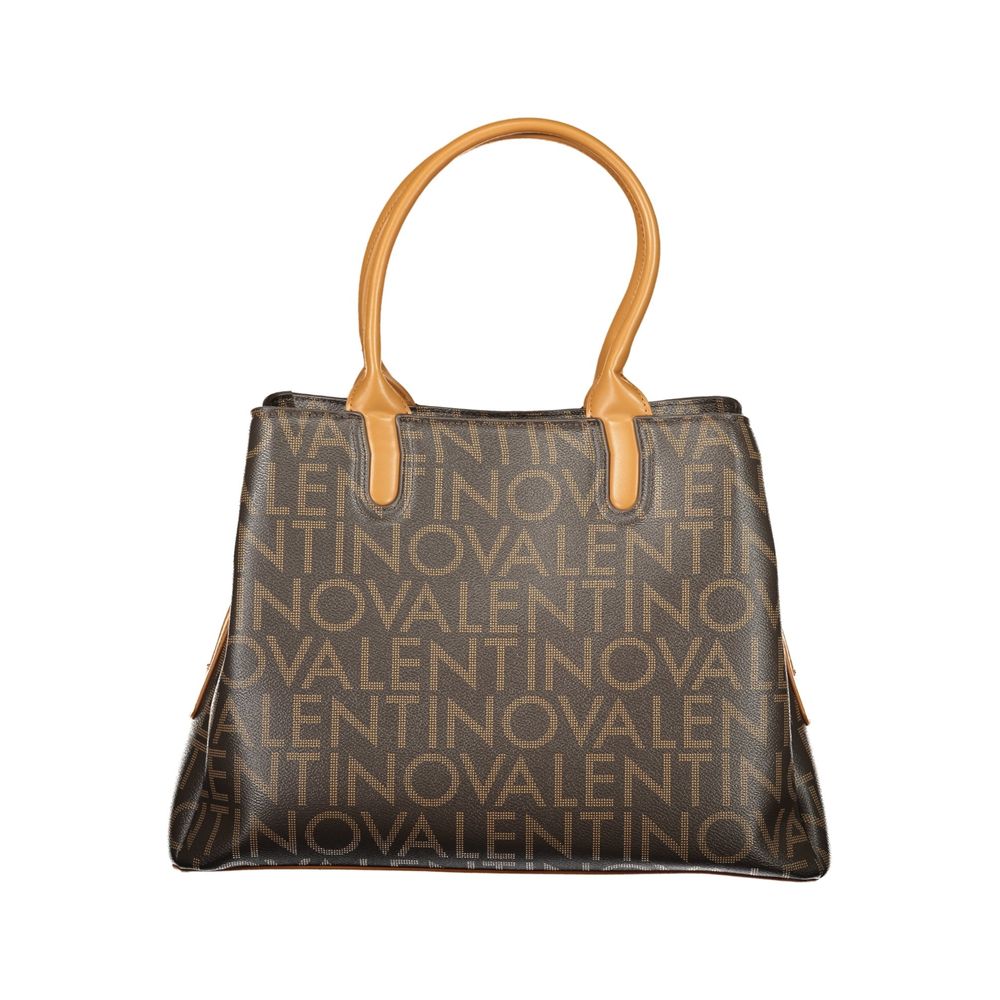 Brown Polyurethane Women's Bag With Handles