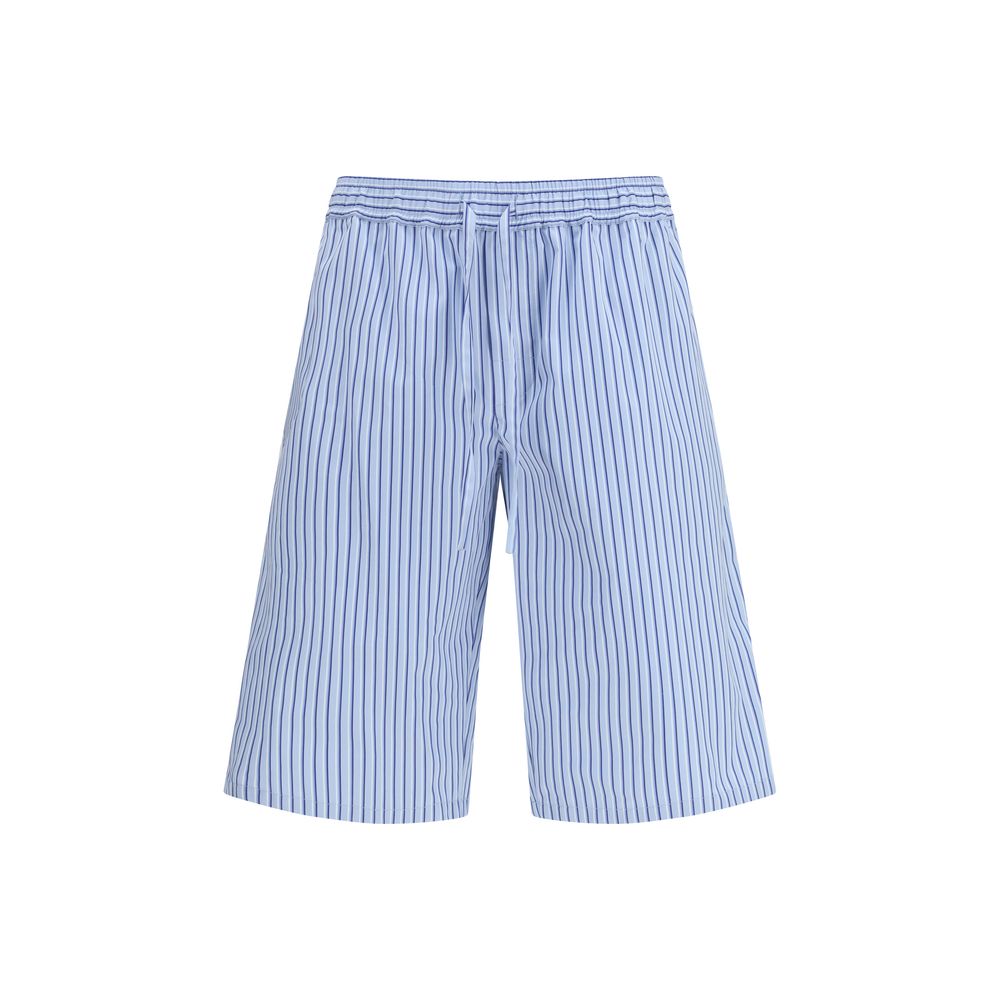 Blue Cotton Bermuda Shorts