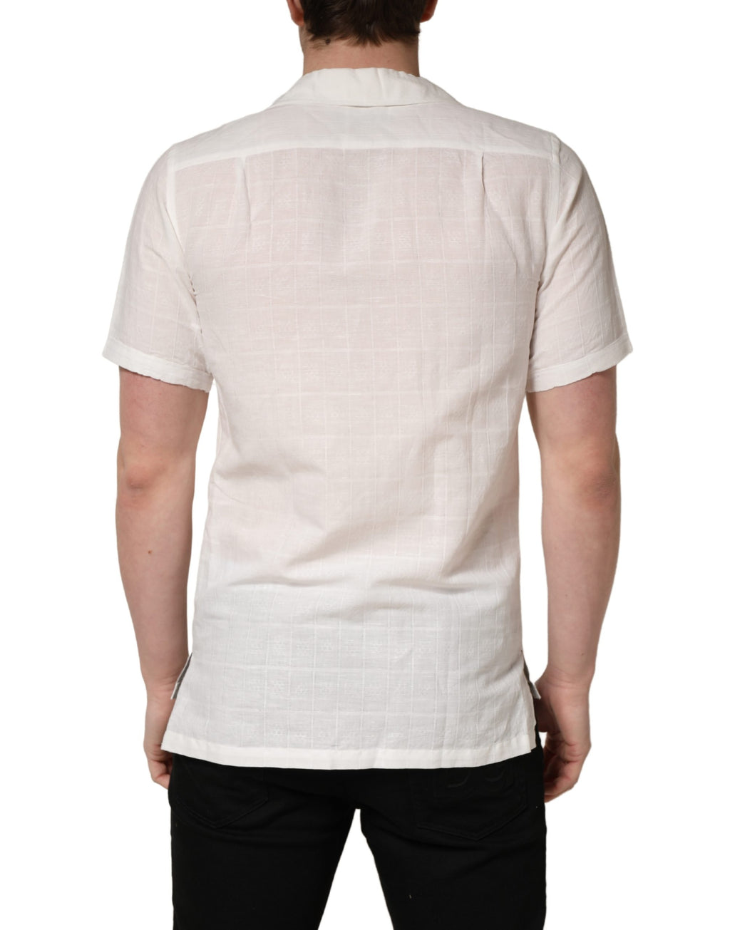 White Linen Short Sleeves Button Down Shirt