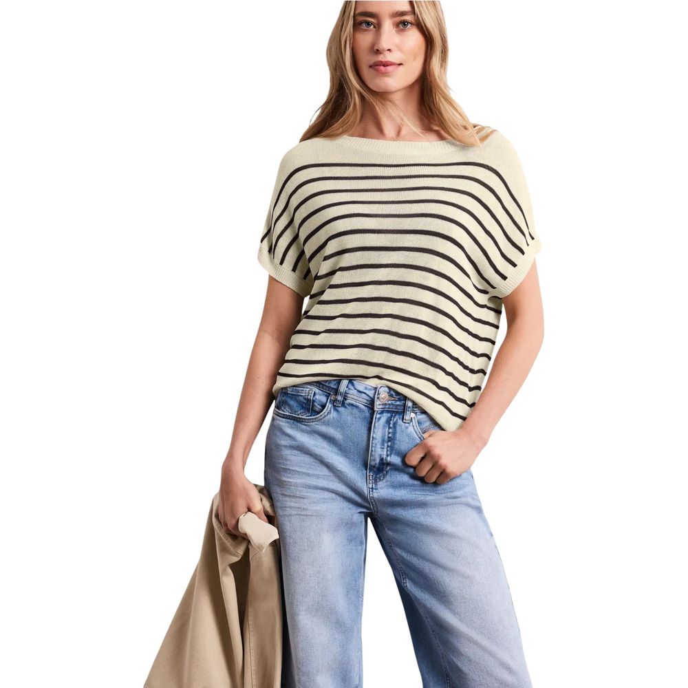 Beige Viscose Sleeveles Sweater