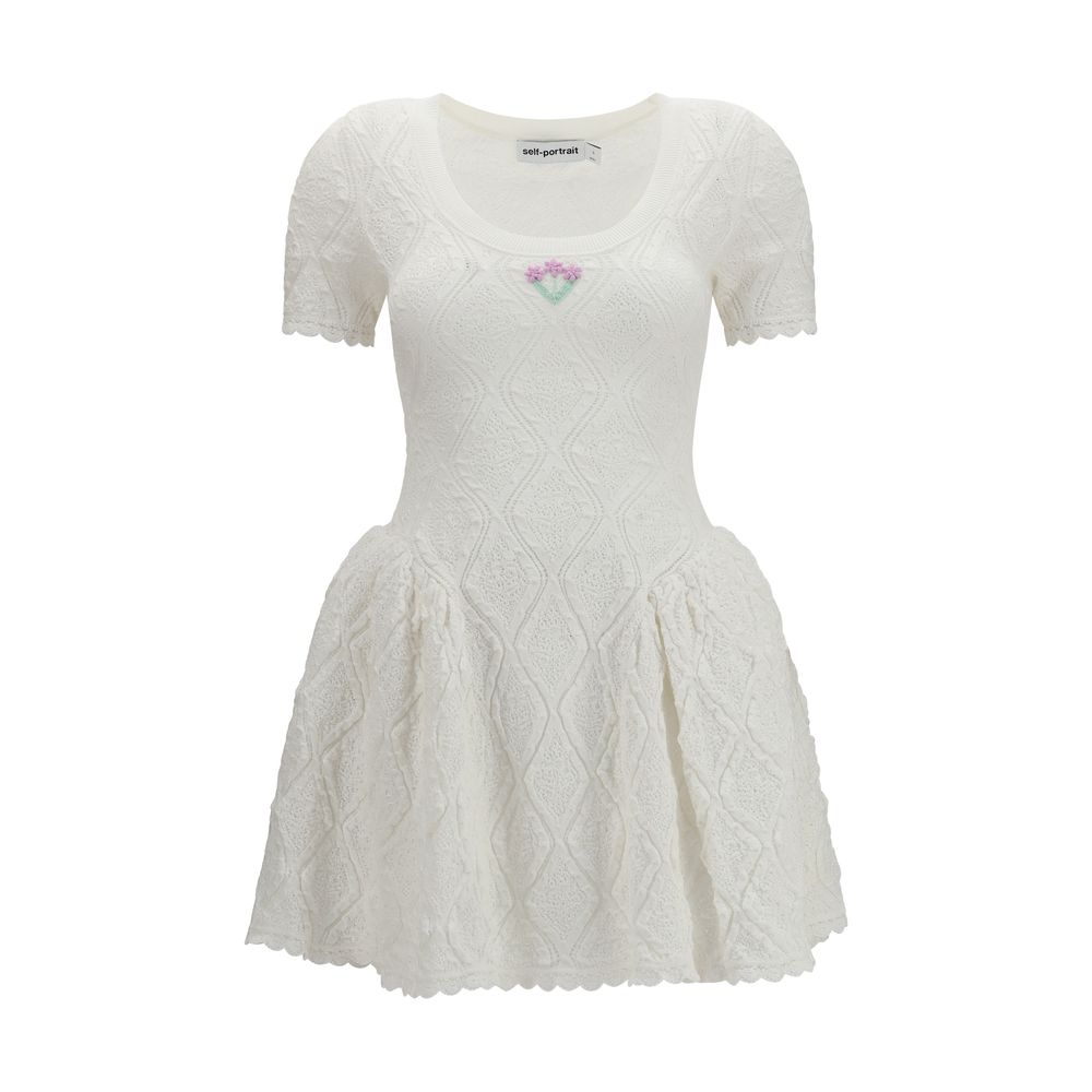 White Polyester Casual Dress