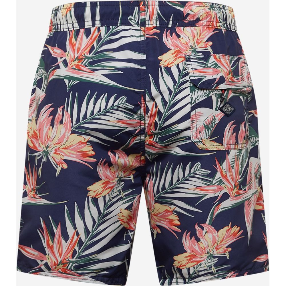Blue Polyester Swim Shorts