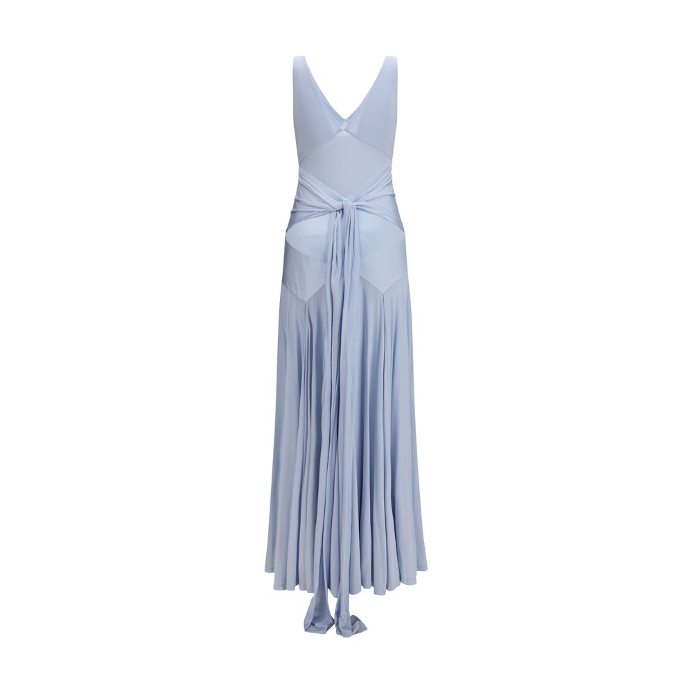 Blue Viscose Casual Dress