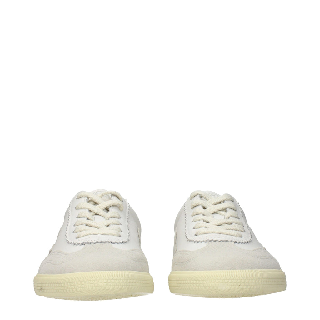 White Leather Low Top Sneakers