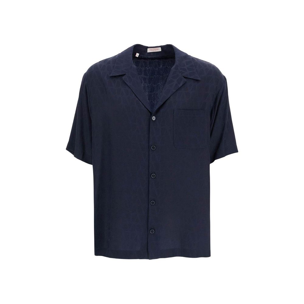 Blue Silk Pattern Shirt