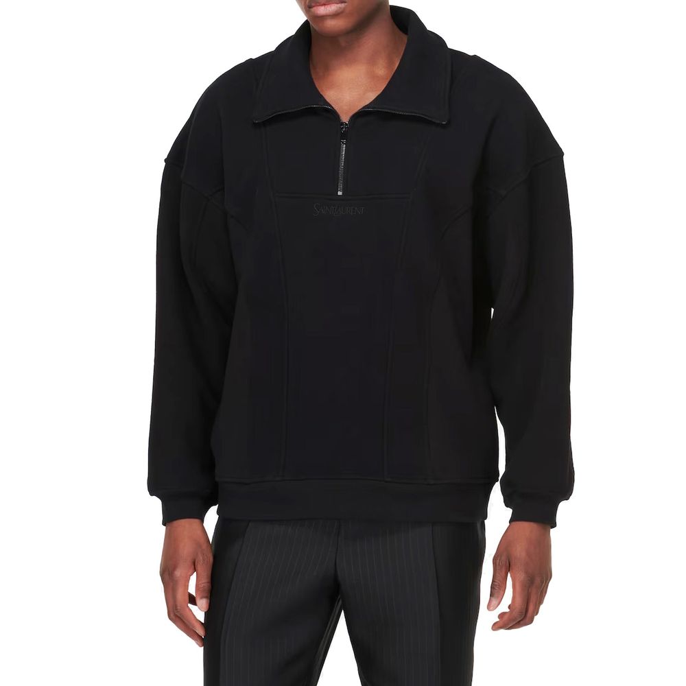 Black Cotton Sweatshirt