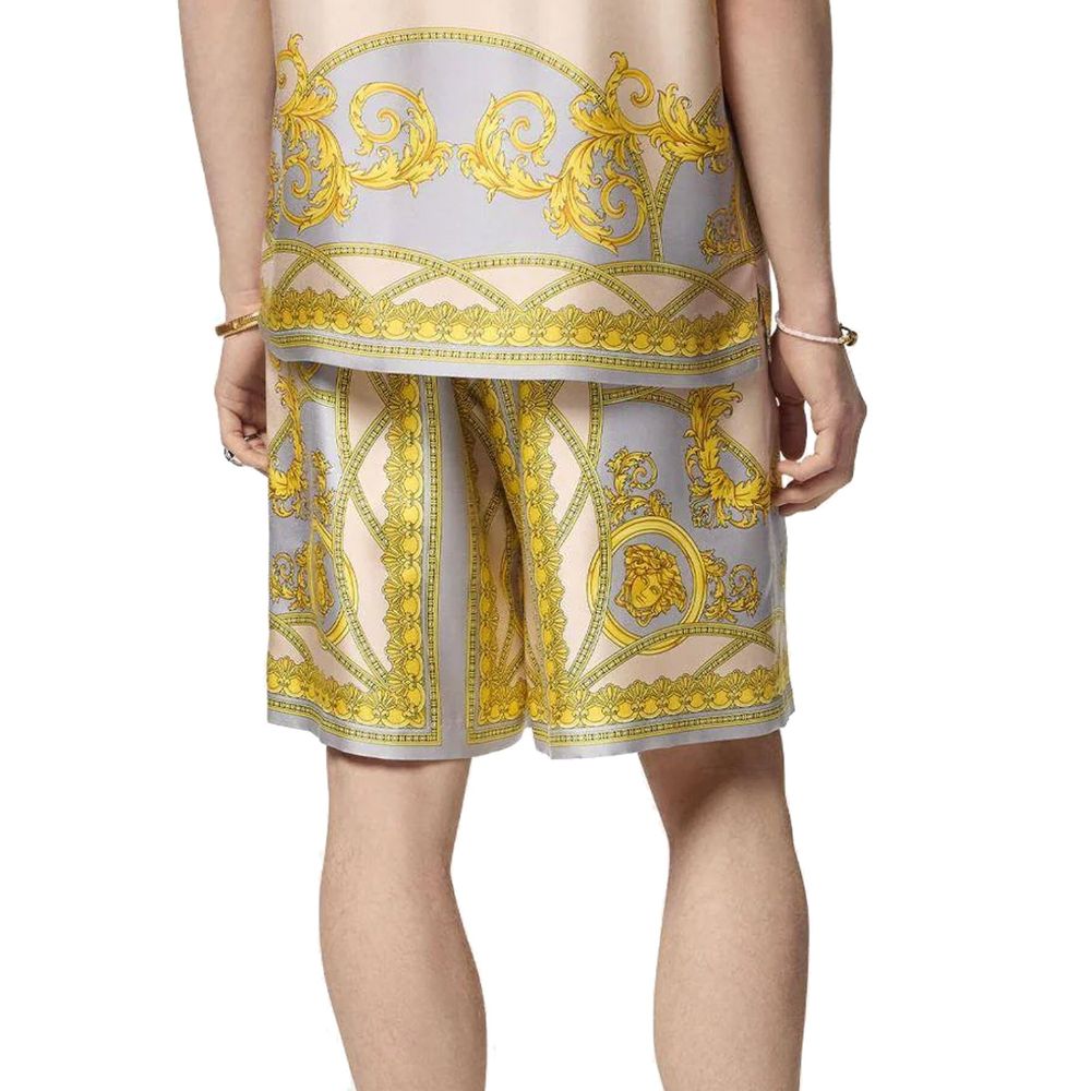 Gray Silk Bermuda Shorts
