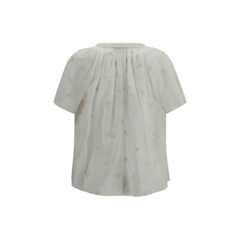 Beige Cotton Shortsleeve Shirt
