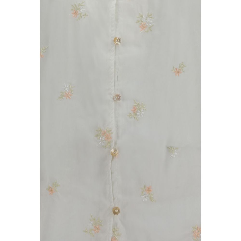 Beige Cotton Shortsleeve Shirt