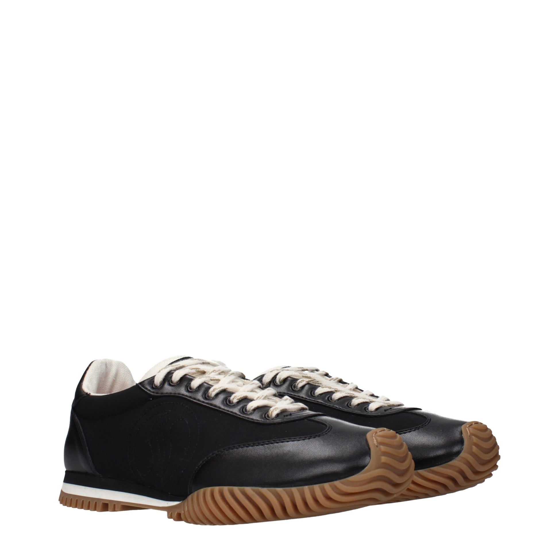 Black Fabric Low Top Sneakers