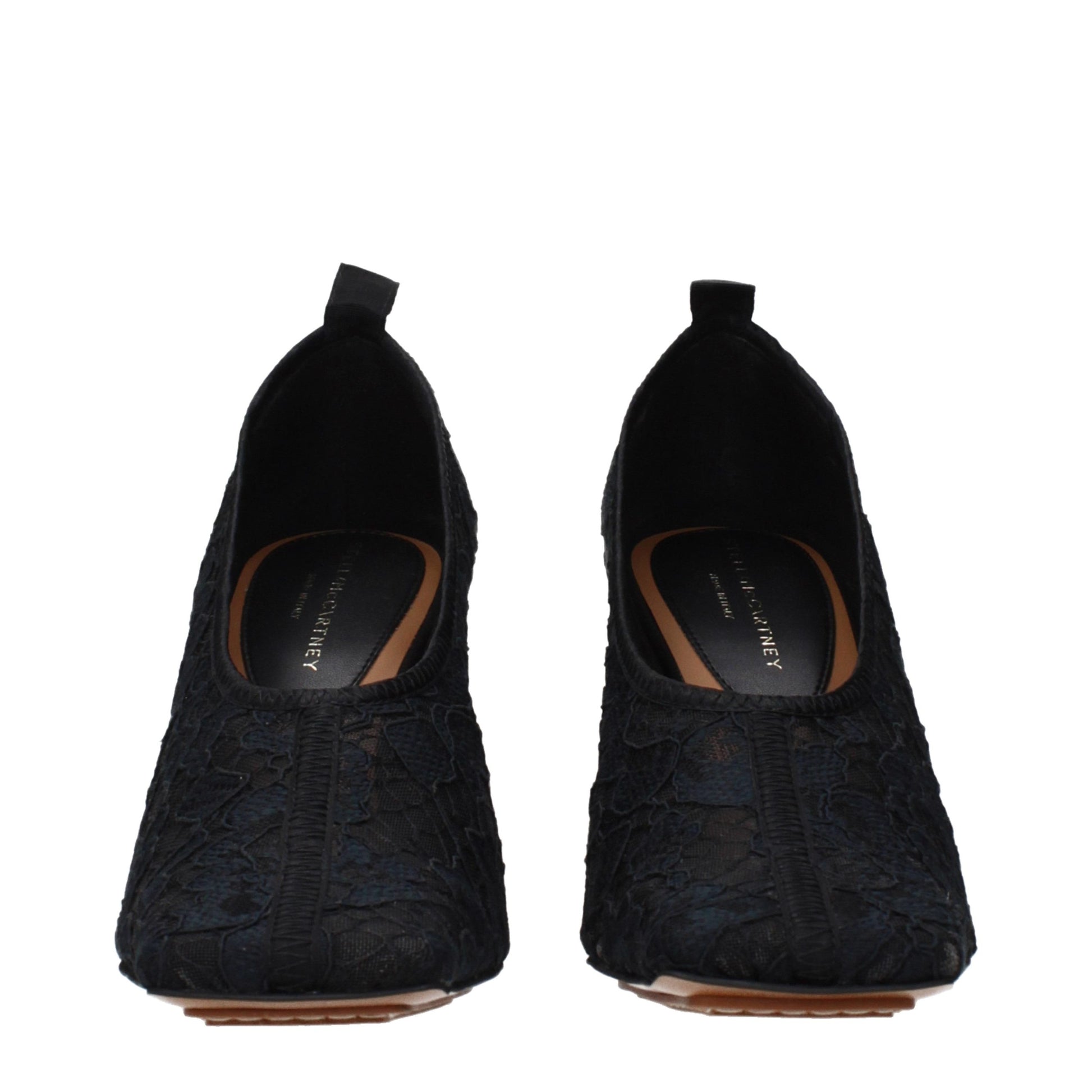 Black Fabric High Heel Pumps
