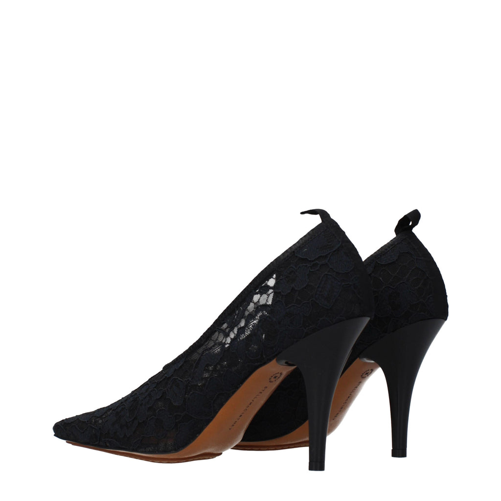 Black Fabric High Heel Pumps