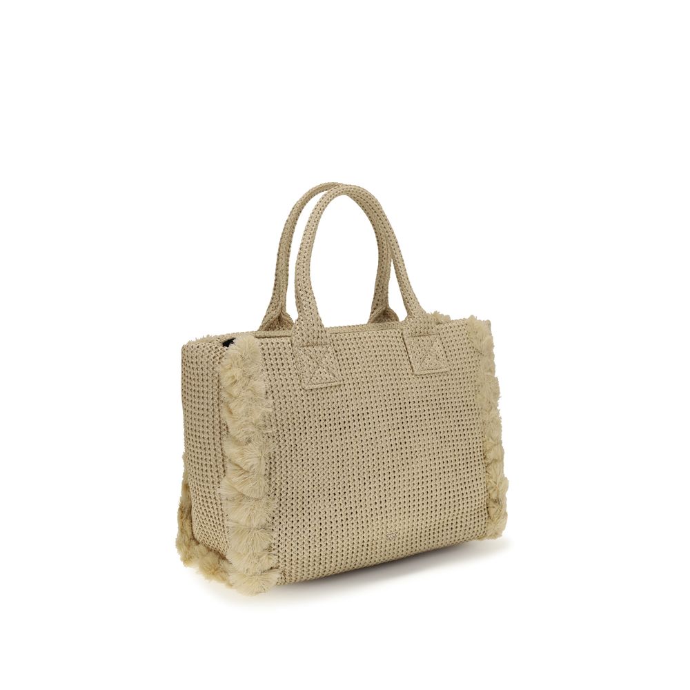 Beige Raffia Shoulder Bag