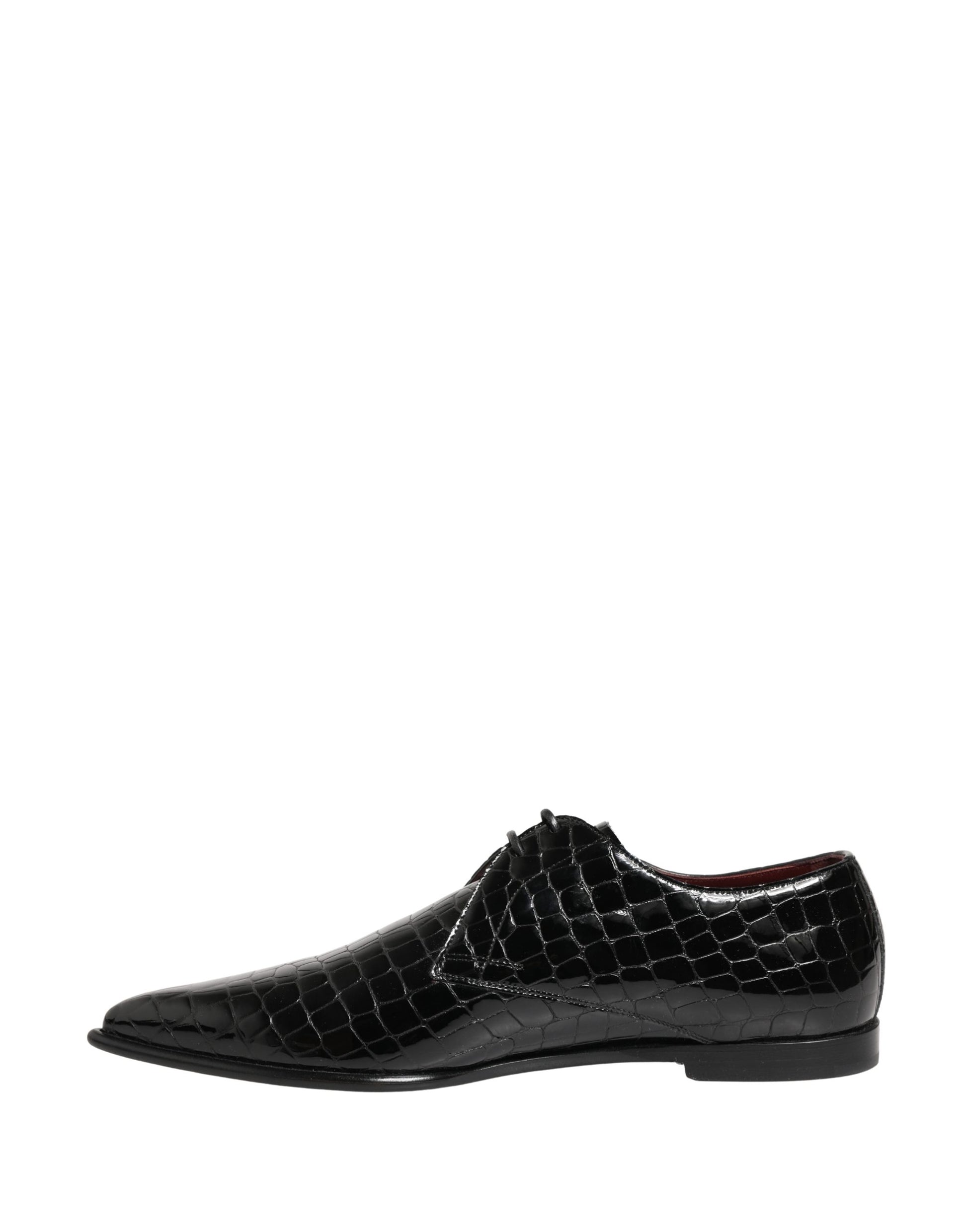 Black Exotic Leather Derby Men Dress Shoes