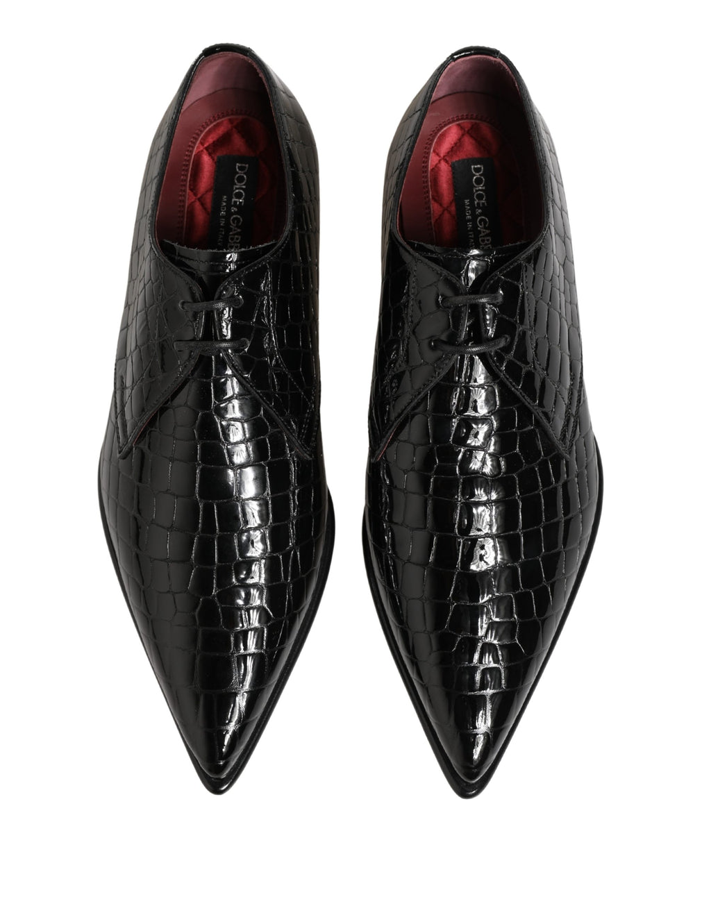 Black Exotic Leather Derby Men Dress Shoes
